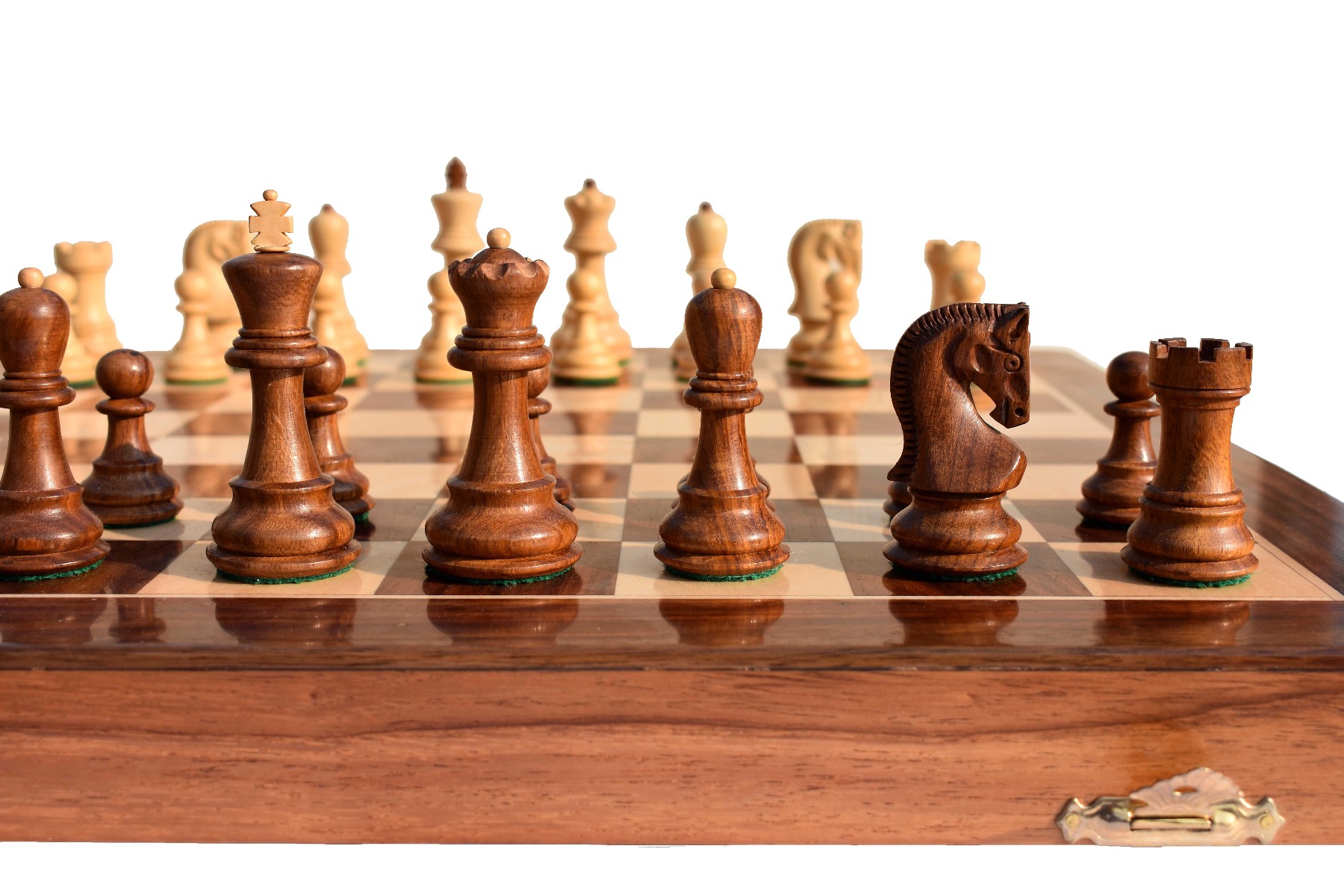 Yugoslavia Series Chess set Boxwood & Sheeshma 3" King with 16" Folding Chessboard-6800