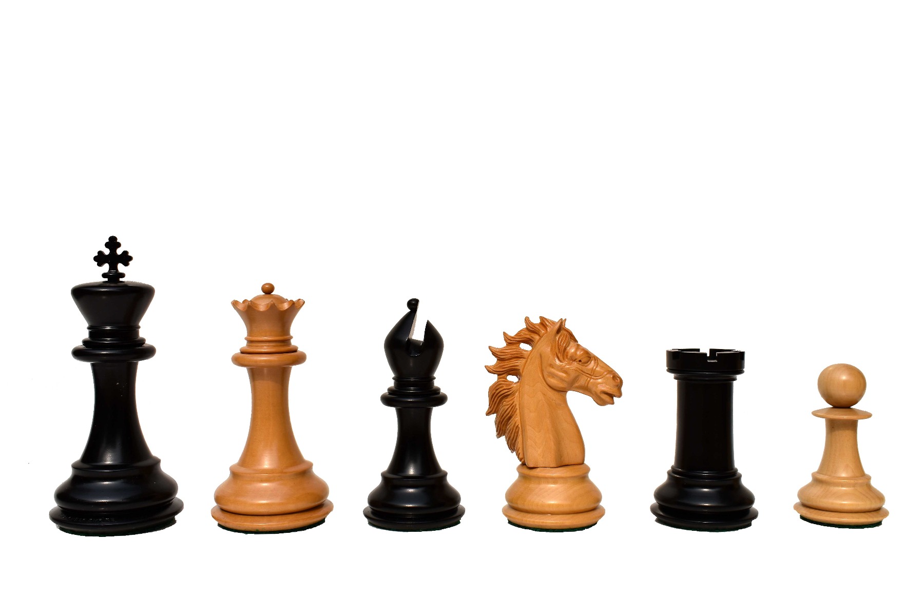 The Alexander Stallion Chess Pieces Boxwood & Ebony 4.4" King-6980