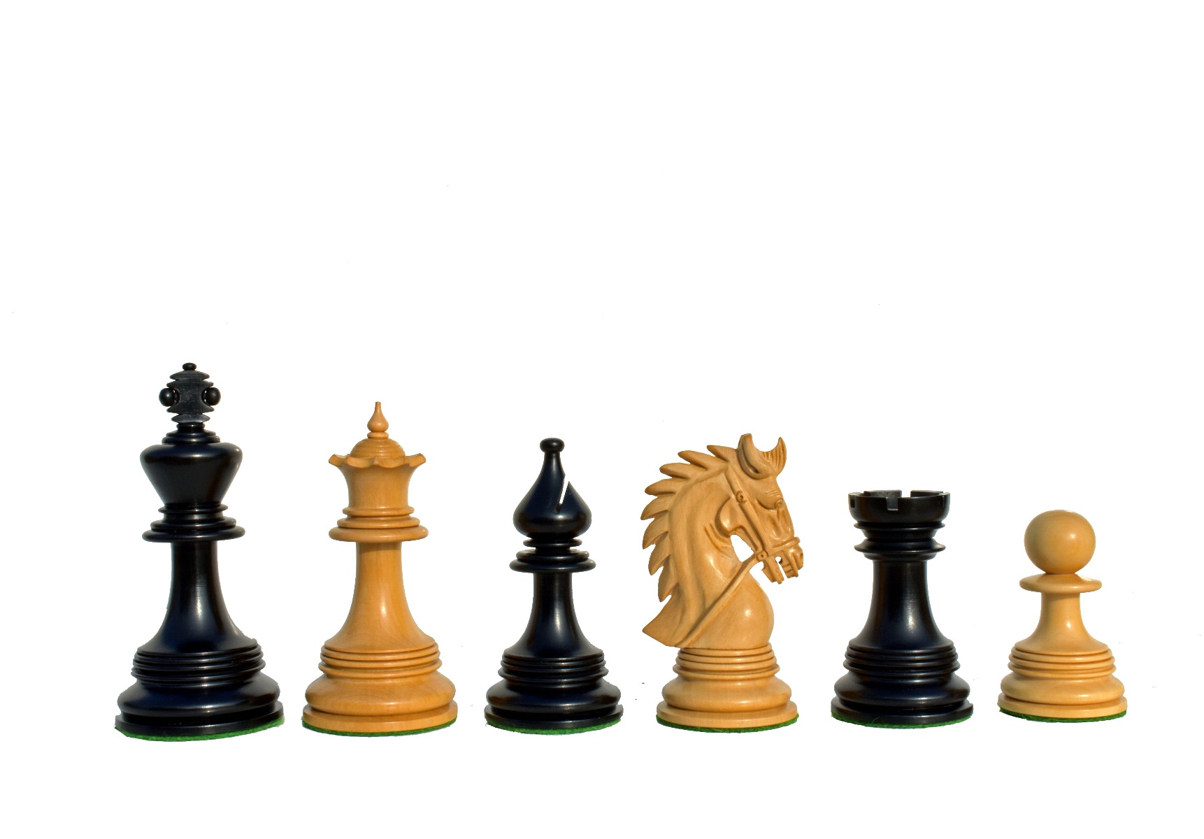 Bridle Staunton Chess Pieces <br> Boxwood & Ebony <br> 4.25" King-7038 Bridle Staunton Chess Pieces Boxwood & Ebony 4.25" King-7038