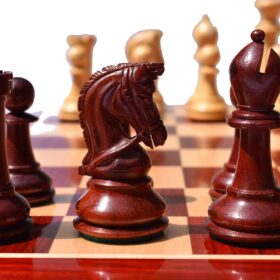 The Sultan Series Chess Pieces Boxwood & Padauk 4.4" King-7158
