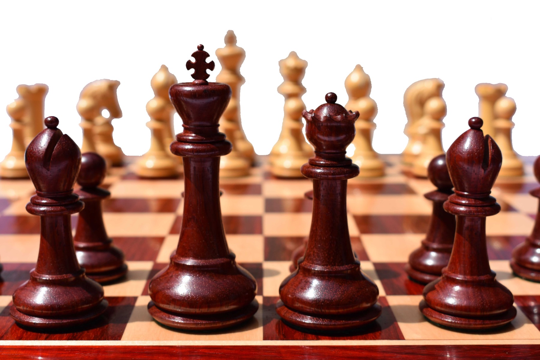 The Sultan Series Chess Pieces <br> Boxwood & Padauk <br> 4.4" King-7161 The Sultan Series Chess Pieces Boxwood & Padauk 4.4" King-7161