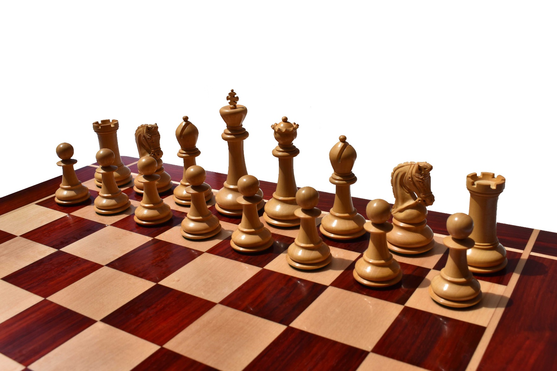 The Sultan Series Chess Pieces <br> Boxwood & Padauk <br> 4.4" King-7154 The Sultan Series Chess Pieces Boxwood & Padauk 4.4" King-7154