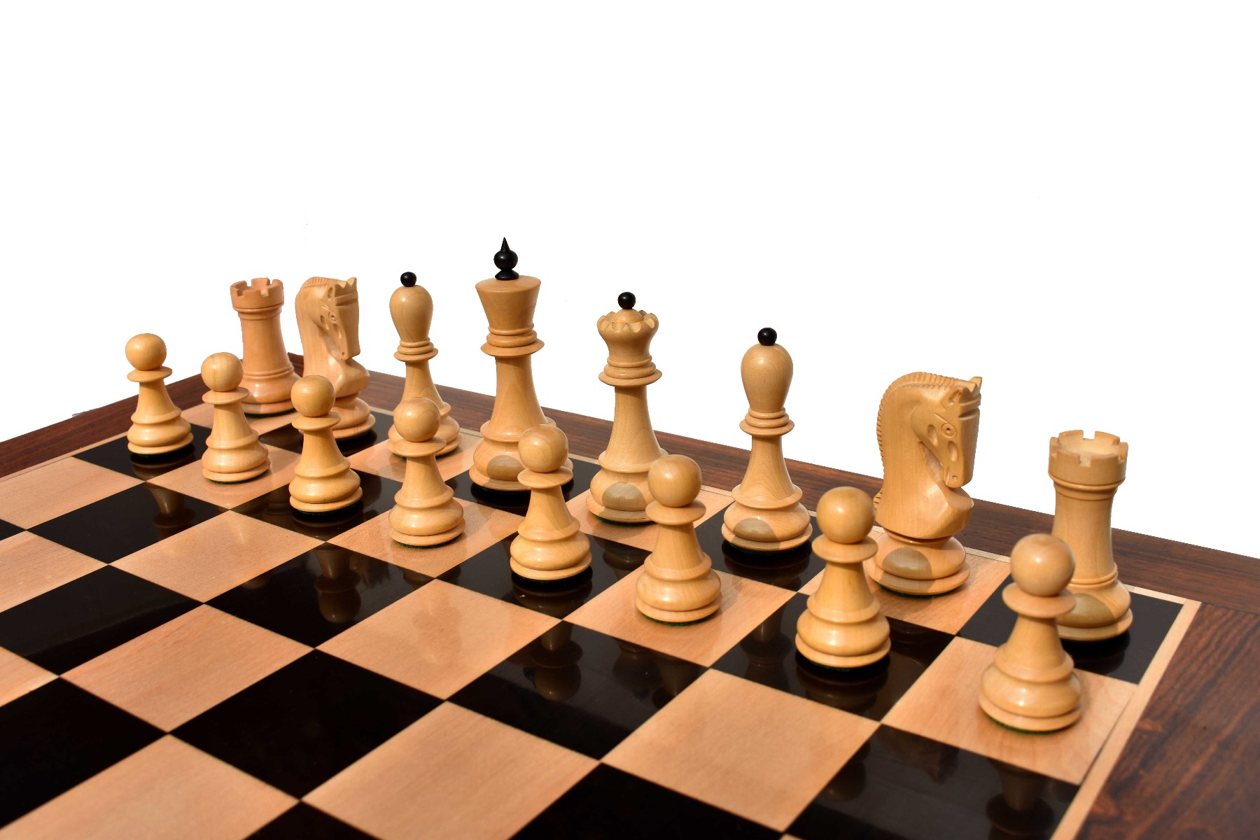 Zagreb 59 Series Chess Pieces Boxwood & Ebonized 3.9" King -7277