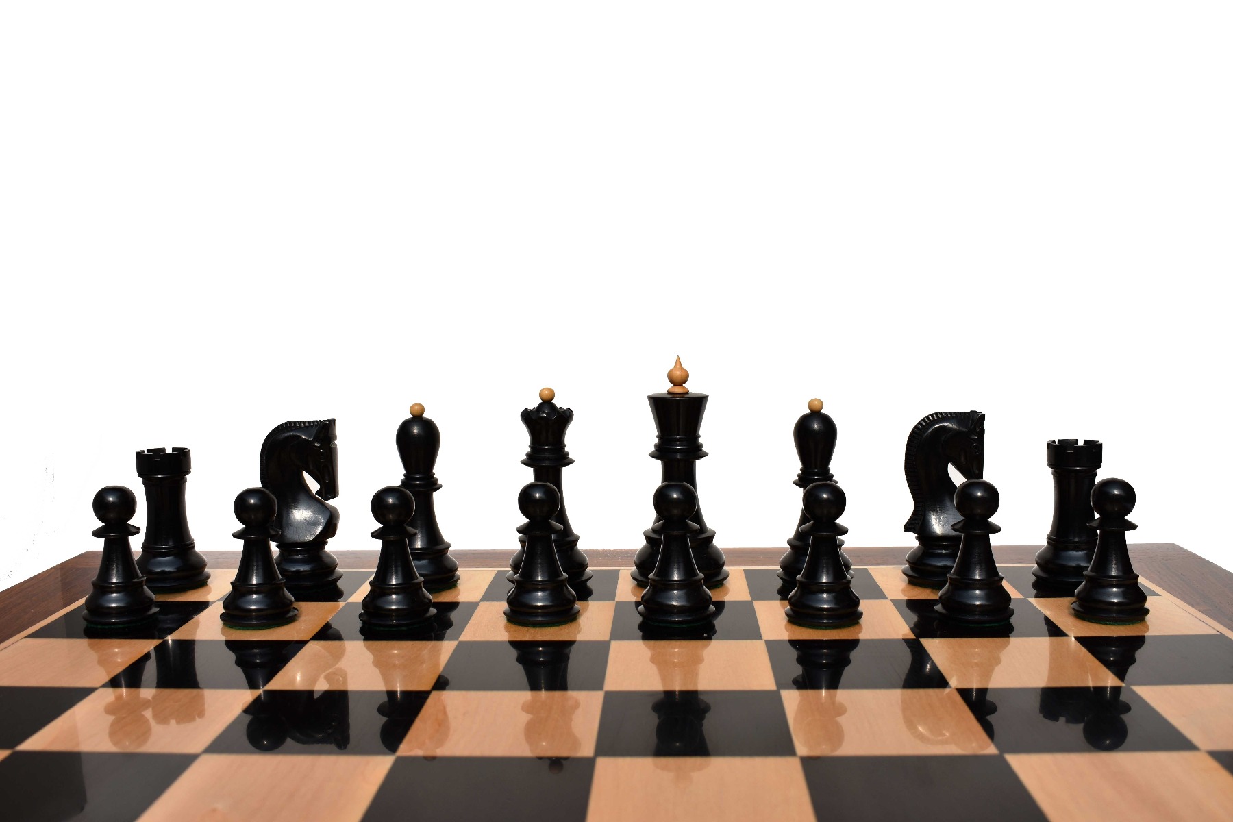 Zagreb 59 Series Chess Pieces Boxwood & Ebonized 3.9" King -7278