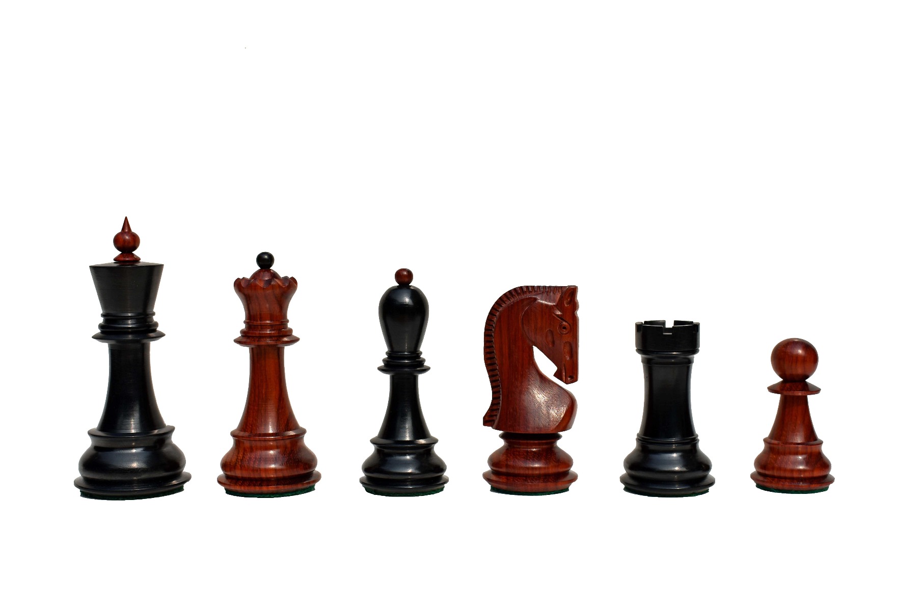 Zagreb 59 Series Chess Pieces <br> Ebony & Padauk <br> 3.9" King -0 Zagreb 59 Series Chess Pieces Ebony & Padauk 3.9" King -0
