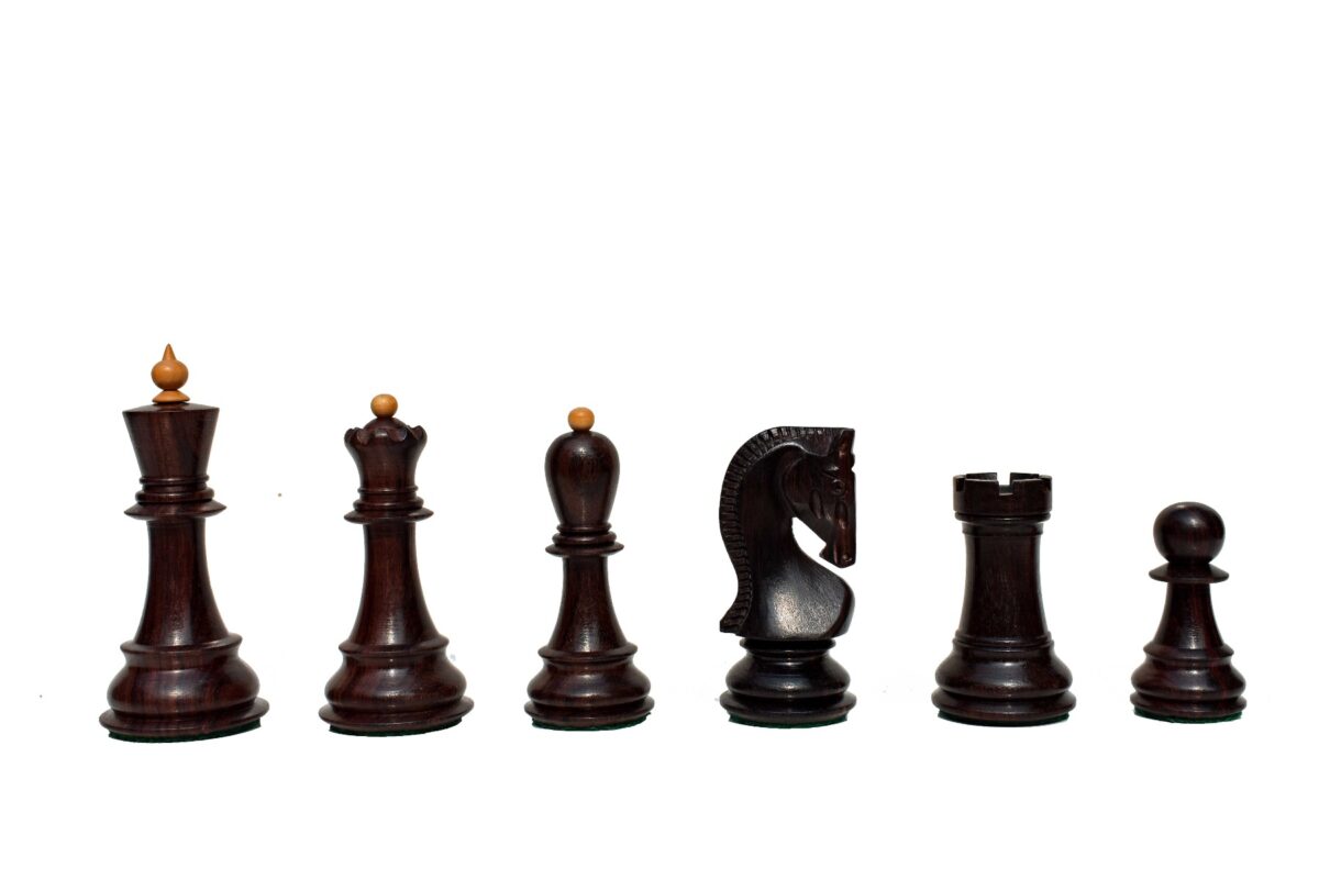 Zagreb 59 Series Chess Pieces Boxwood & Rosewood 3.9" King -7284