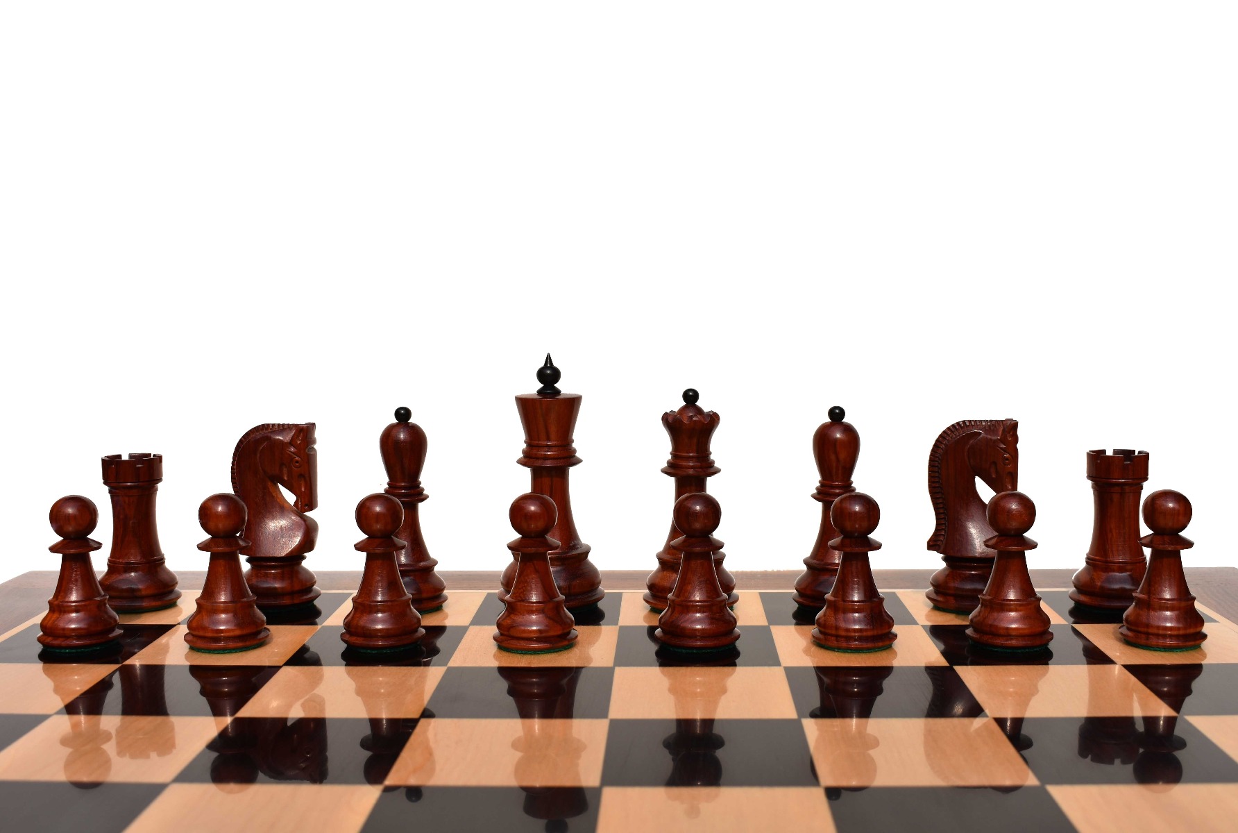 Zagreb 59 Series Chess Pieces <br> Ebony & Padauk <br> 3.9" King -7311 Zagreb 59 Series Chess Pieces Ebony & Padauk 3.9" King -7311