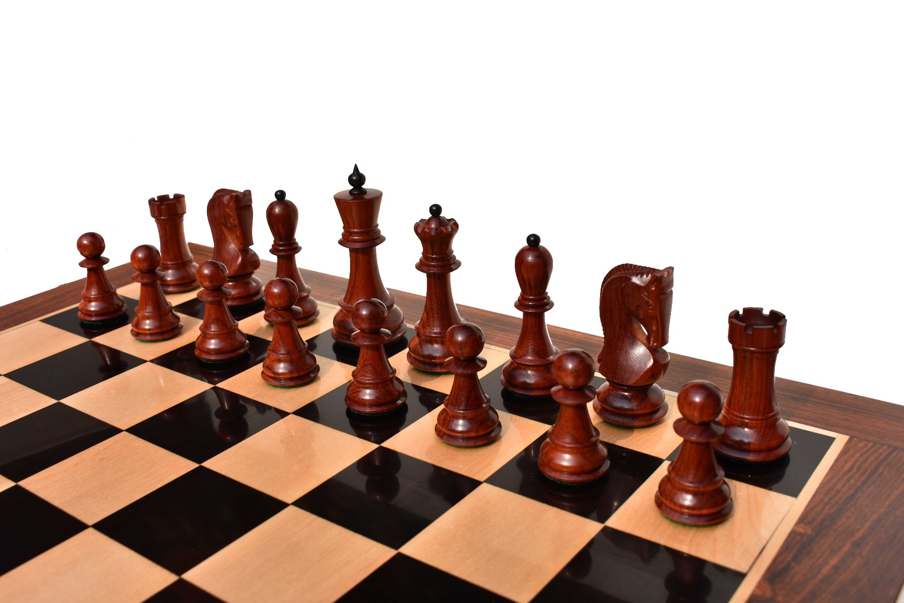 Zagreb 59 Series Chess Pieces <br> Ebony & Padauk <br> 3.9" King -7312 Zagreb 59 Series Chess Pieces Ebony & Padauk 3.9" King -7312