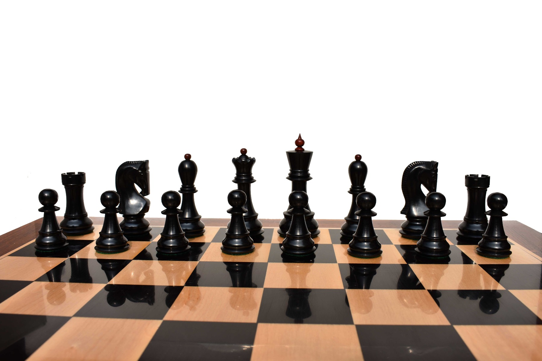 Zagreb 59 Series Chess Pieces <br> Ebony & Padauk <br> 3.9" King -7313 Zagreb 59 Series Chess Pieces Ebony & Padauk 3.9" King -7313