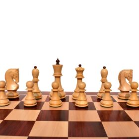 Zagreb 59 Series Chess Pieces Boxwood & Rosewood 3.9" King -7285