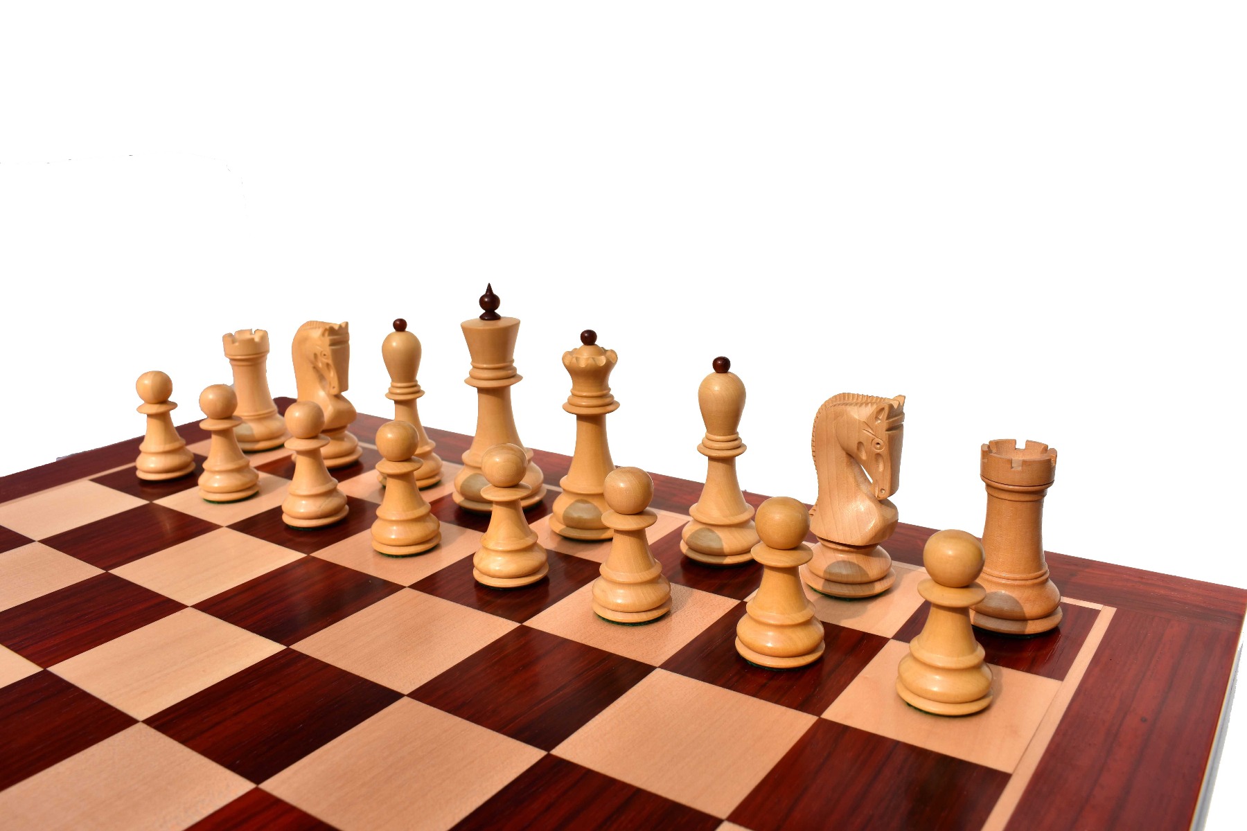 Zagreb 59 Series Chess Pieces <br> Boxwood & Rosewood <br> 3.9" King -7286 Zagreb 59 Series Chess Pieces Boxwood & Rosewood 3.9" King -7286