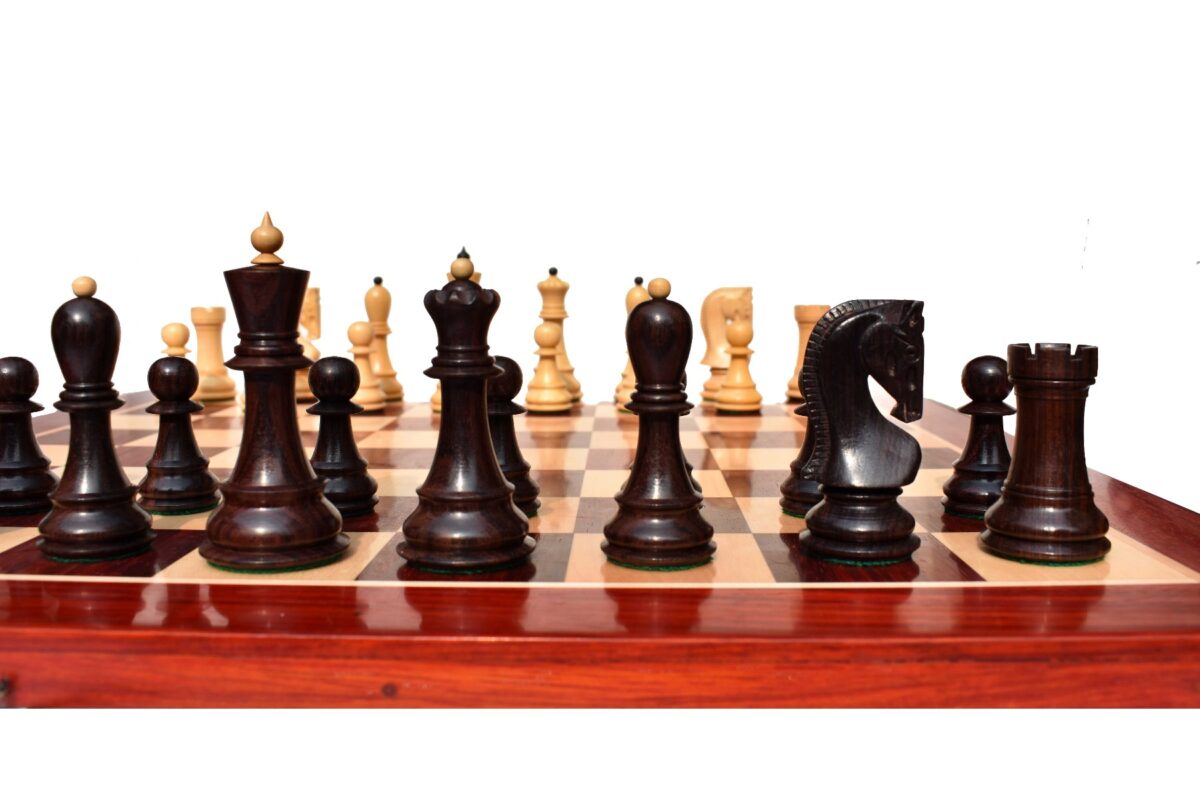 Zagreb 59 Series Chess Pieces Boxwood & Rosewood 3.9" King -7289