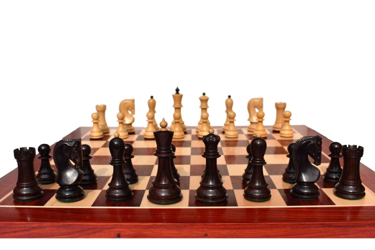 Zagreb 59 Series Chess Pieces Boxwood & Rosewood 3.9" King -7290
