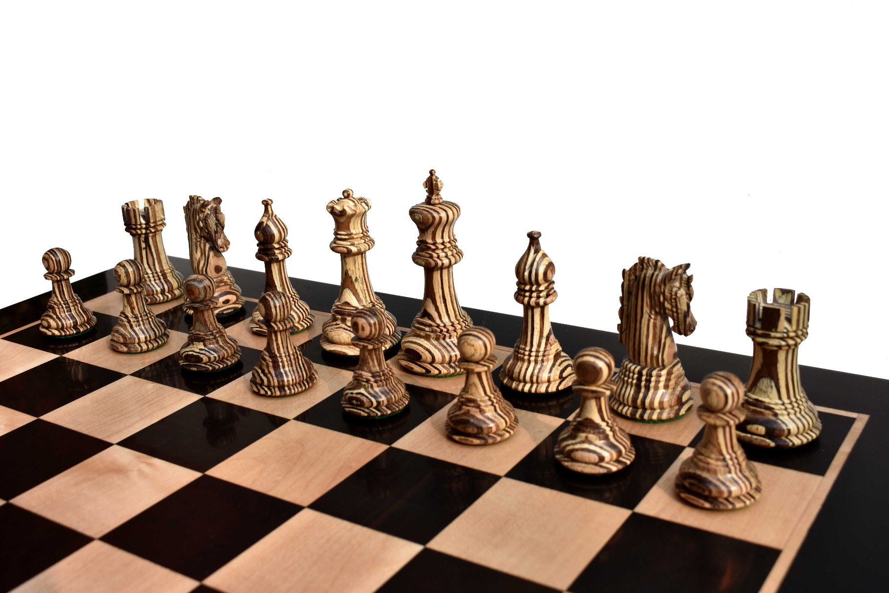 The Hector Series 4" Chess Pieces Boxwood & Compress Woods 4" King-7384