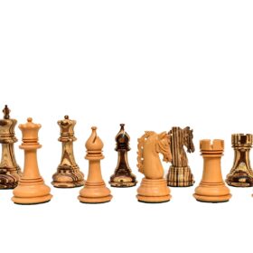 The Hector Series 4" Chess Pieces Boxwood & Compress Woods 4" King-0