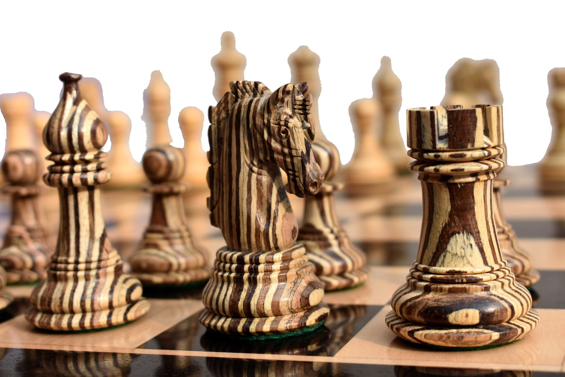 The Hector Series 4" Chess Pieces Boxwood & Compress Woods 4" King-7388