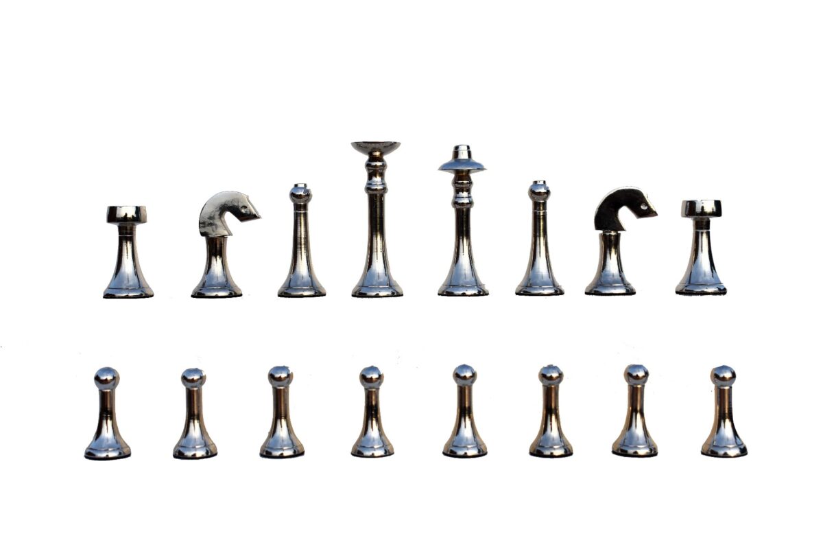 The Elegant Series brass chess pieces Rose Gold Brass & Silver color Coated Brass 3" KIng-7250