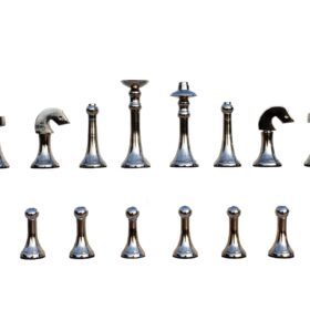The Elegant Series brass chess pieces Rose Gold Brass & Silver color Coated Brass 3" KIng-7250