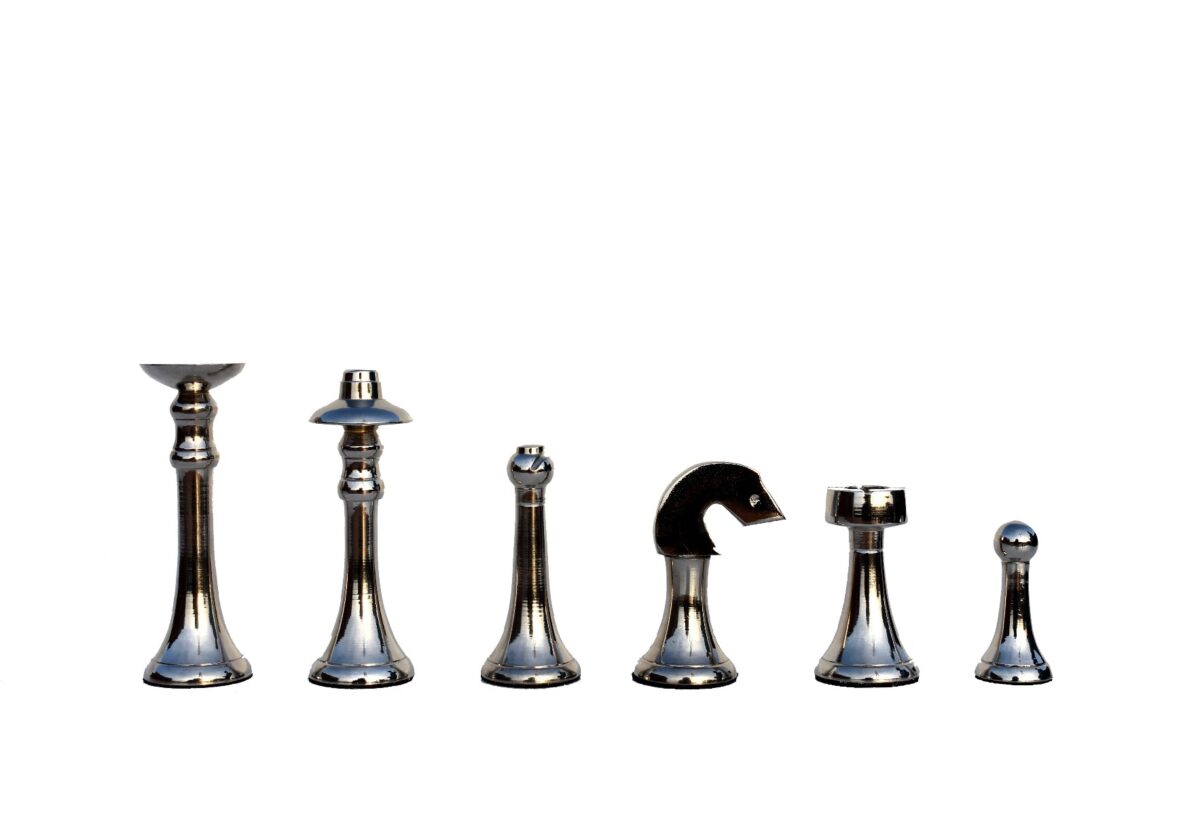 The Elegant Series brass chess pieces Rose Gold Brass & Silver color Coated Brass 3" KIng-7247