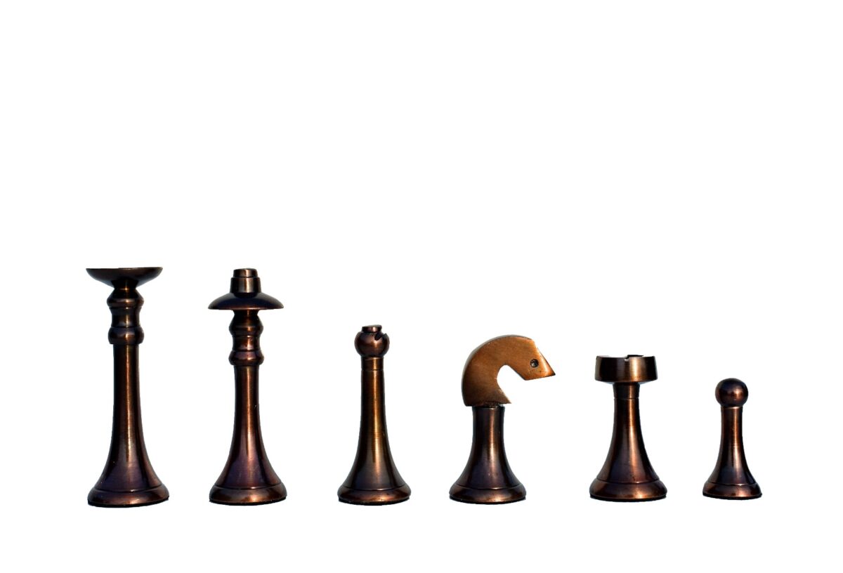 The Elegant Series brass chess pieces Rose Gold Brass & Silver color Coated Brass 3" KIng-7248