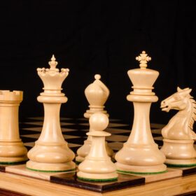The Kings Crown Series Chess Pieces Boxwood & Padauk 4.25" King -0