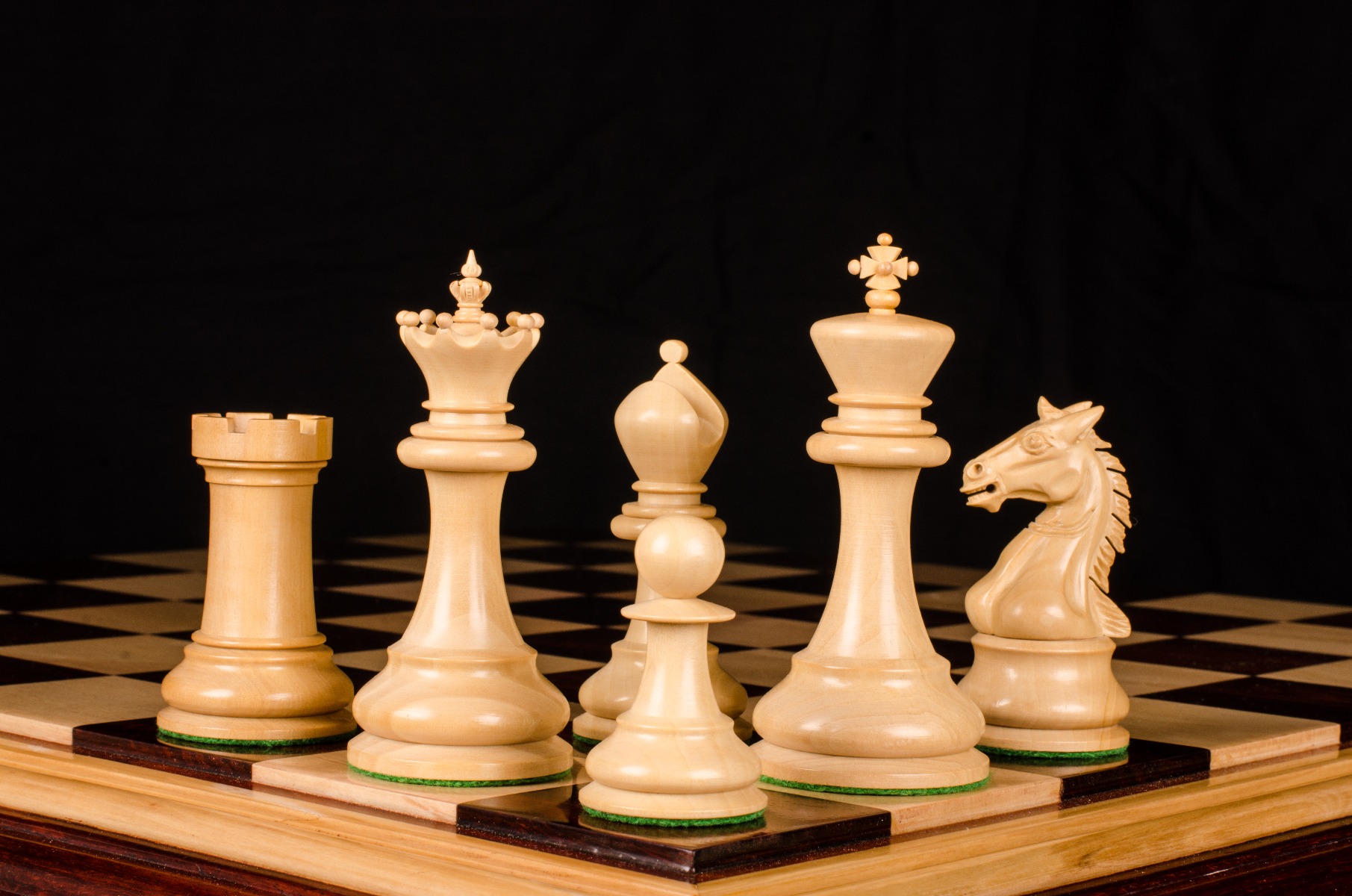 The Kings Crown Series Chess Pieces Boxwood & Padauk 4.25" King -0