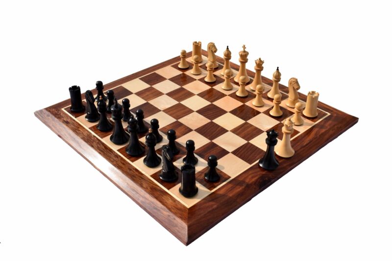 Forever Chessmen Series complete chess set Boxwood & Ebonized 3.5