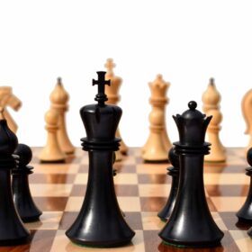 Forever Chessmen Series complete chess set Boxwood & Ebonized 3.5" King with 2" Square chess board-7499