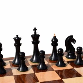 Forever Chessmen Series complete chess set Boxwood & Ebonized 3.5" King with 2" Square chess board-7505