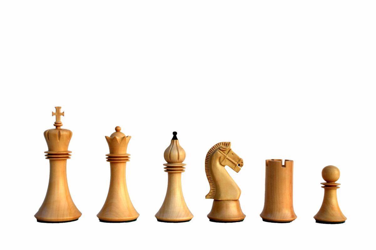 Forever Chessmen Series complete chess set Boxwood & Ebonized 3.5" King with 2" Square chess board-7508