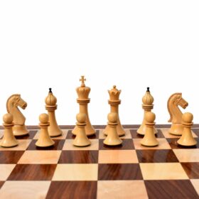 Forever Chessmen Series complete chess set Boxwood & Ebonized 3.5" King with 2" Square chess board-7501