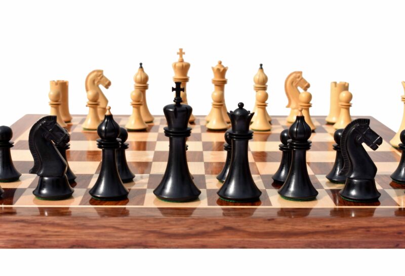 Forever Chessmen Series complete chess set Boxwood & Ebonized 3.5