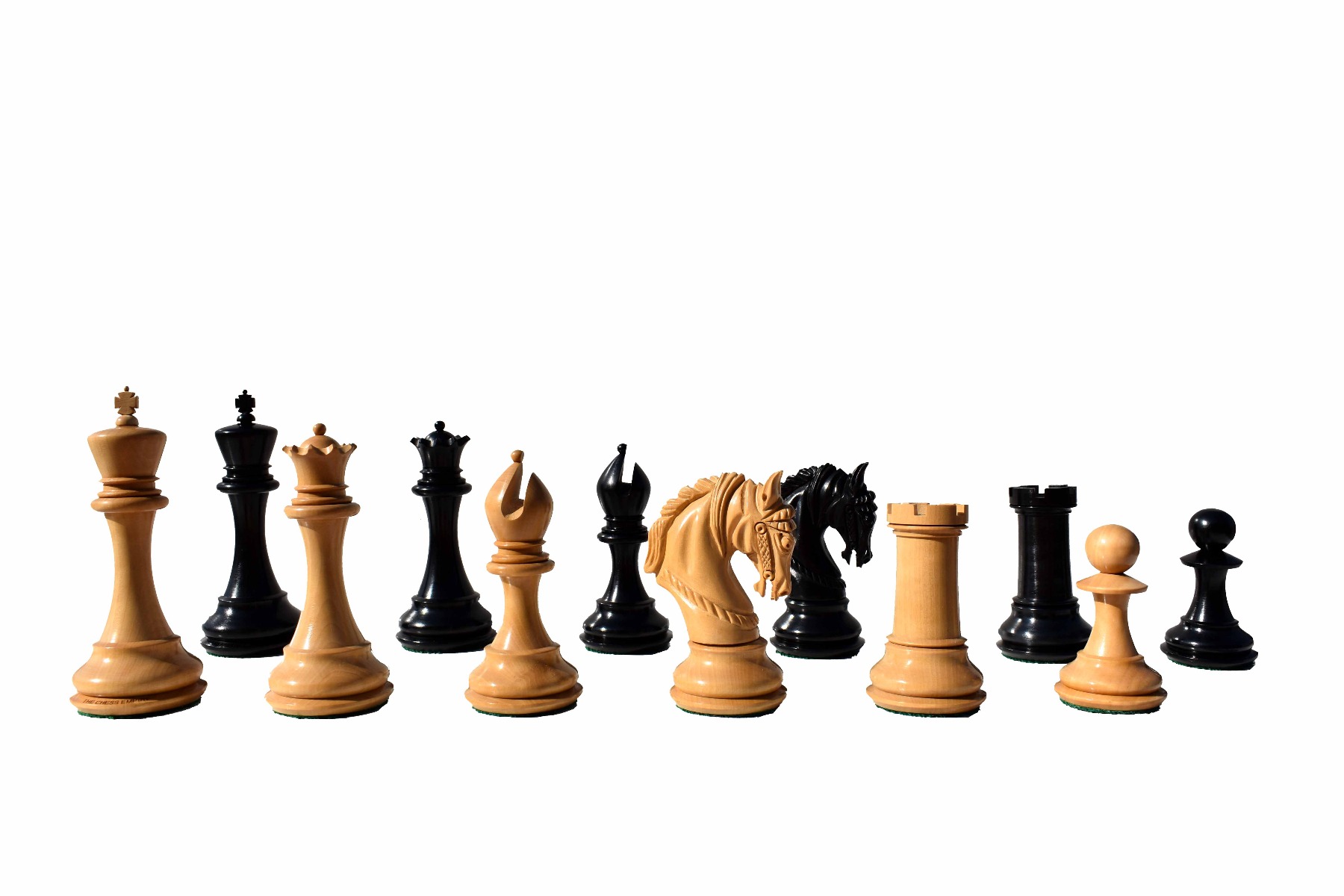 The Kings Arthur Series chess set Boxwood & Ebony 4.4" King with 2.25" square chess board-7608