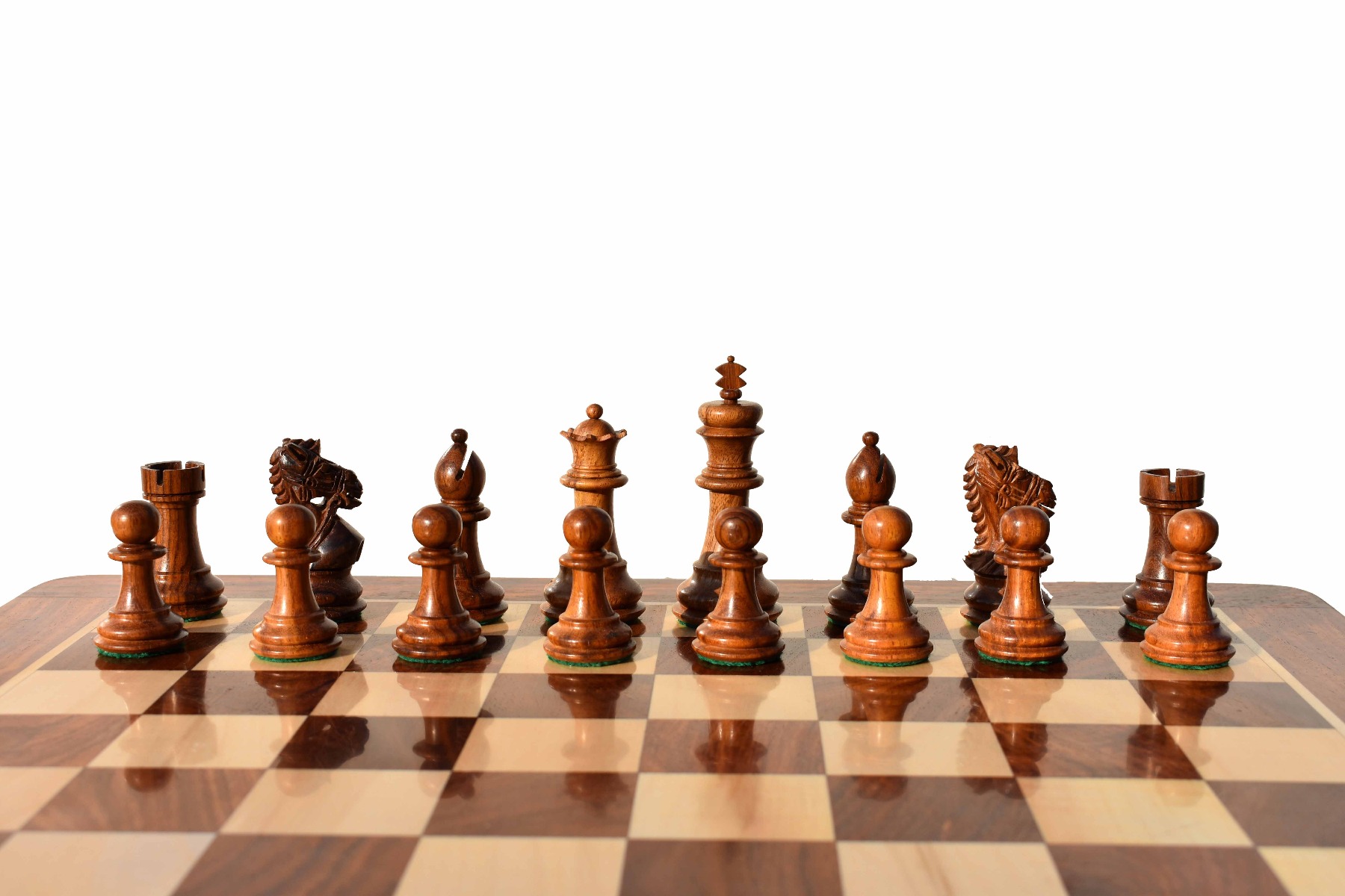 The Kings Bridle Series chess set Boxwood & Sheesham 3" King with 16" chess board-7546