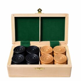 Tournament Series Checkers pieces Boxwood & Ebonized 1.75" -0
