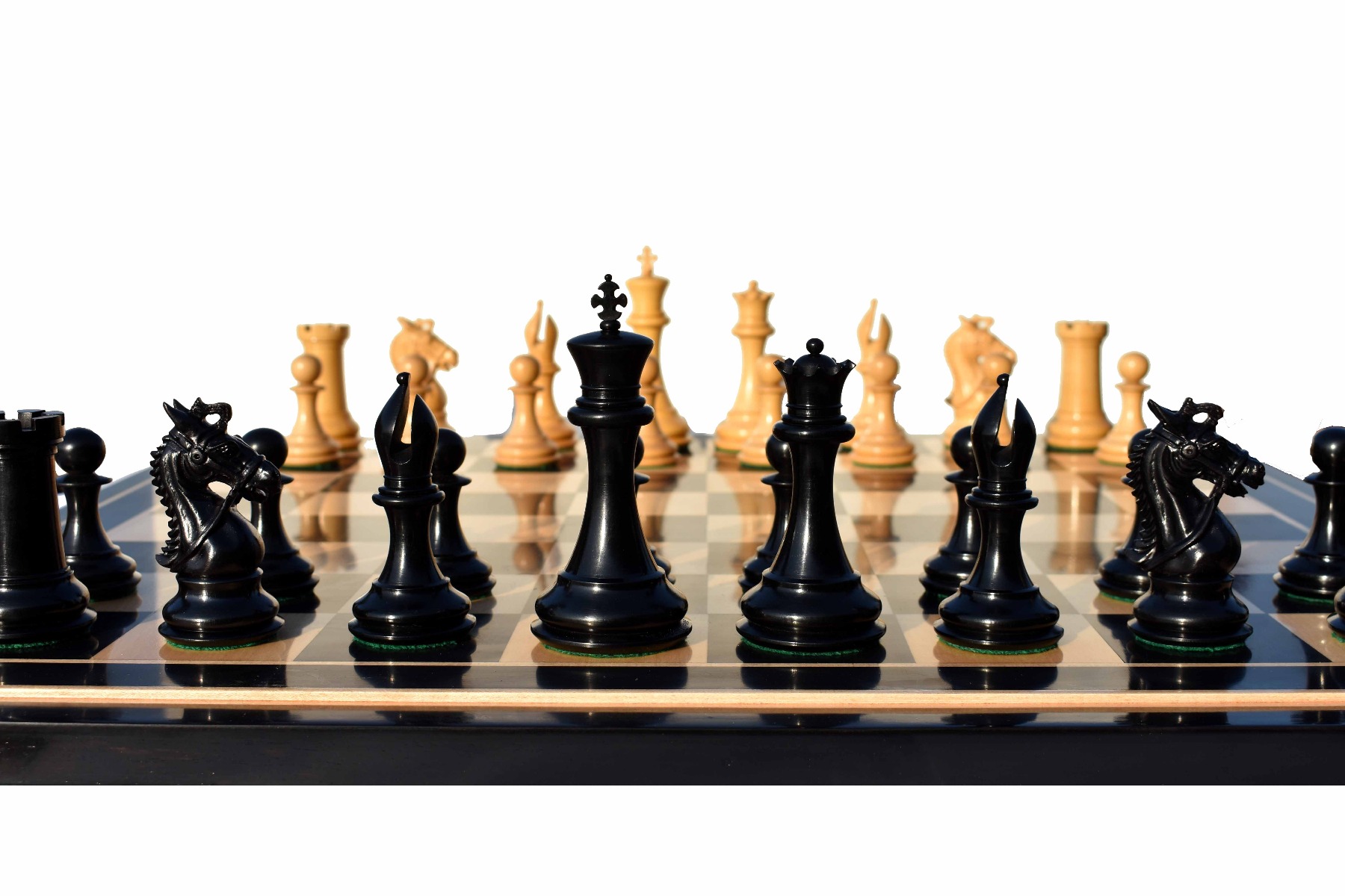 New Sultan Series Chess Pieces Boxwood & Ebony 4.4" King-0
