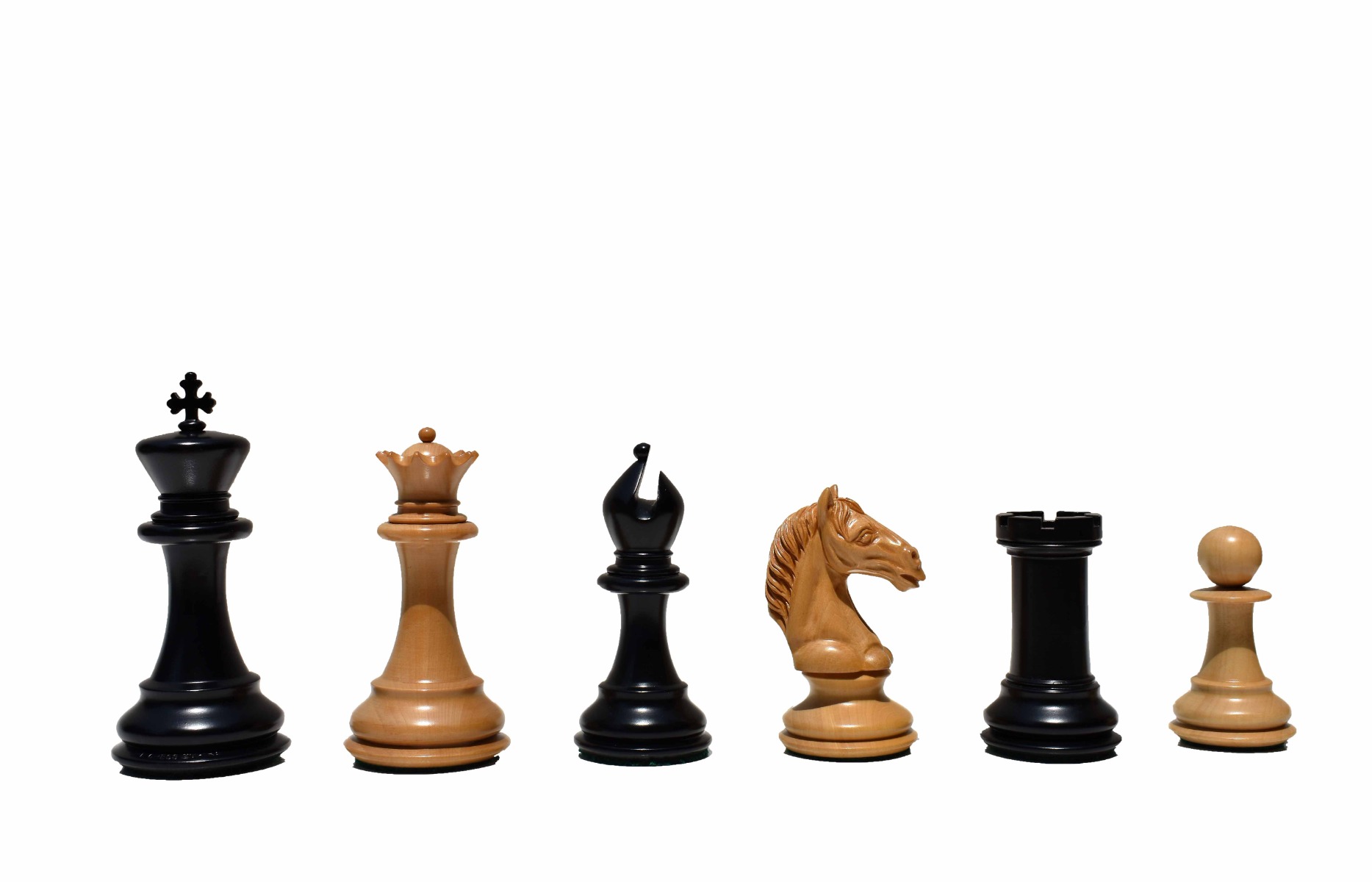 The Conqueror Series chess pieces Boxwood & Ebony 4.4" King Matte Finish -7810