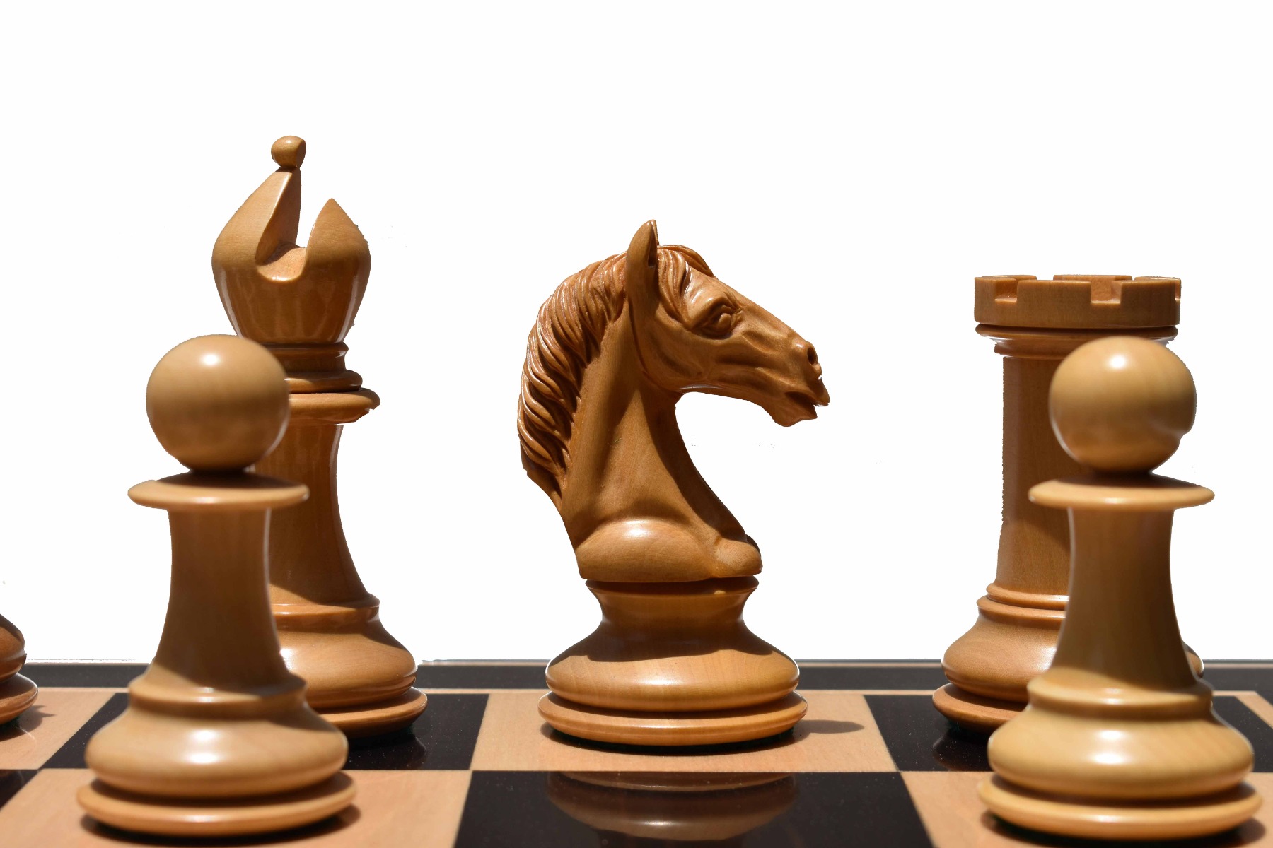 The Conqueror Series chess pieces Boxwood & Ebony 4.4" King Matte Finish -7817