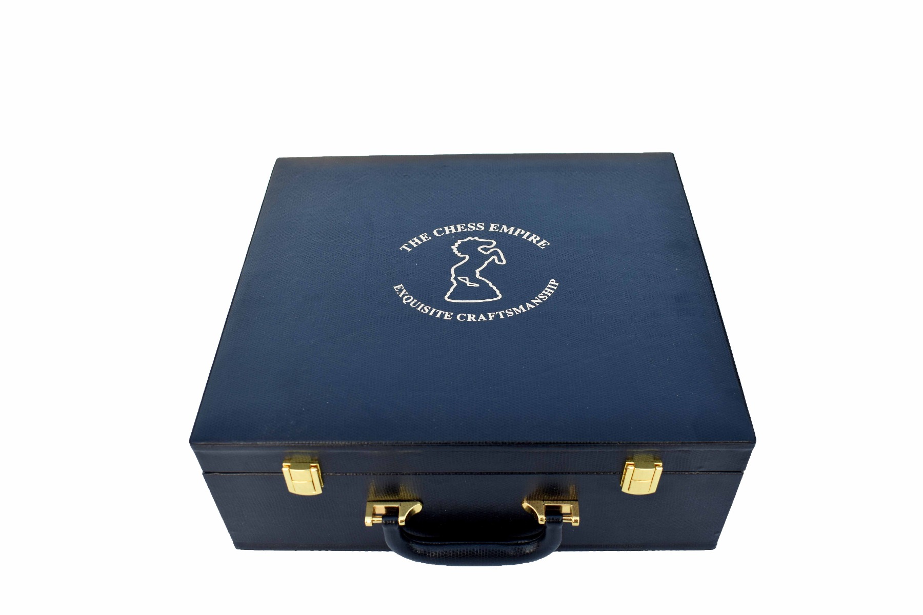 The Executive Series Black Leatherette chess pieces Storage Box for 4.25" to 4.75" King chess set-7706 The Executive Series Black Leatherette chess pieces Storage Box for 4.25" to 4.75" King chess set-7706