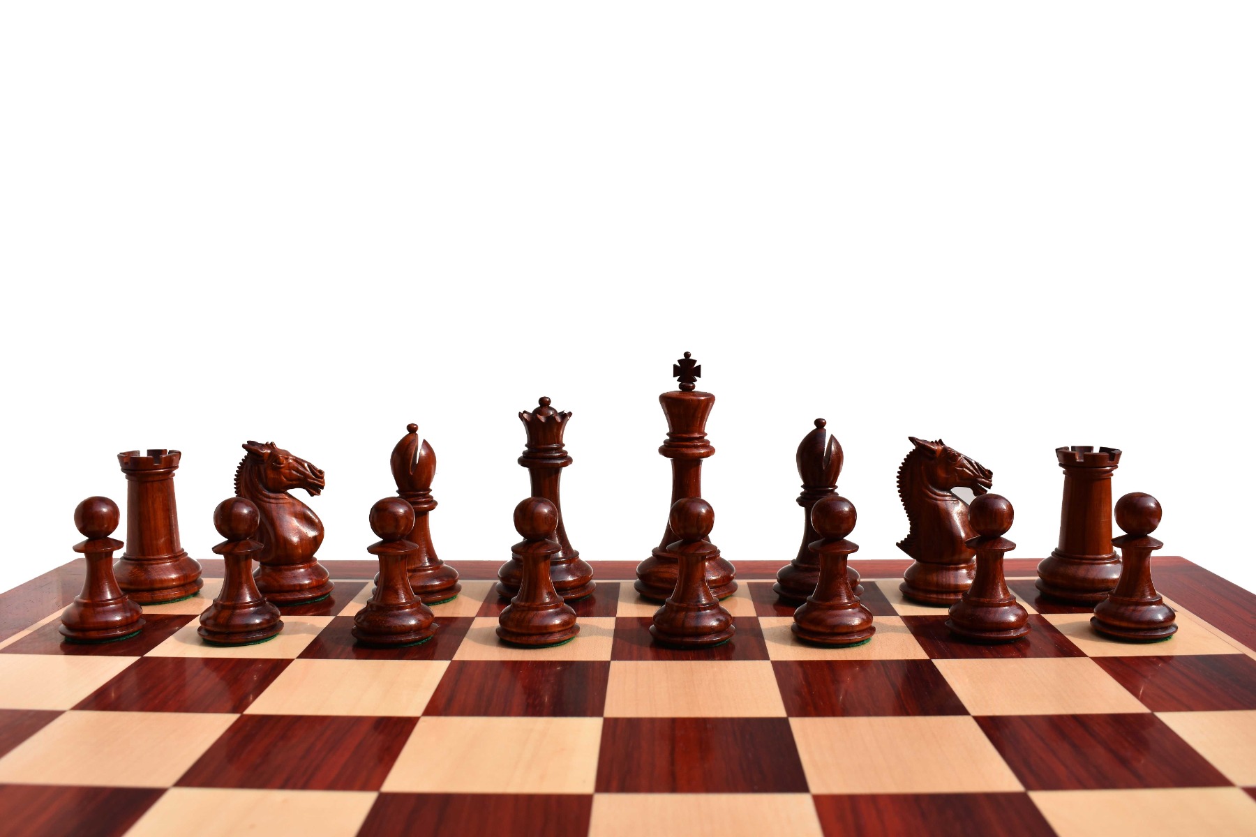 New Hasting Series chess set Boxwood & Padauk 4.25" King with 2.25" Square chess board-7977