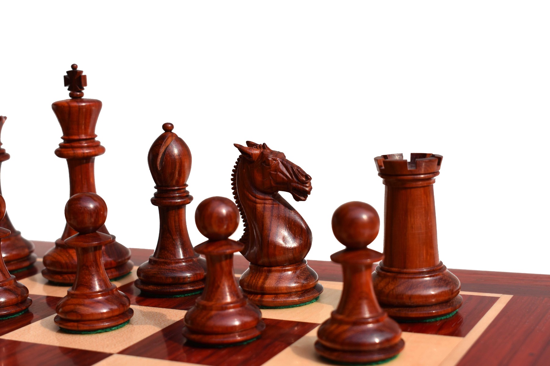 New Hasting Series chess pieces <br> Boxwood & Padauk <br> 4.25" King -7996 New Hasting Series chess pieces Boxwood & Padauk 4.25" King -7996