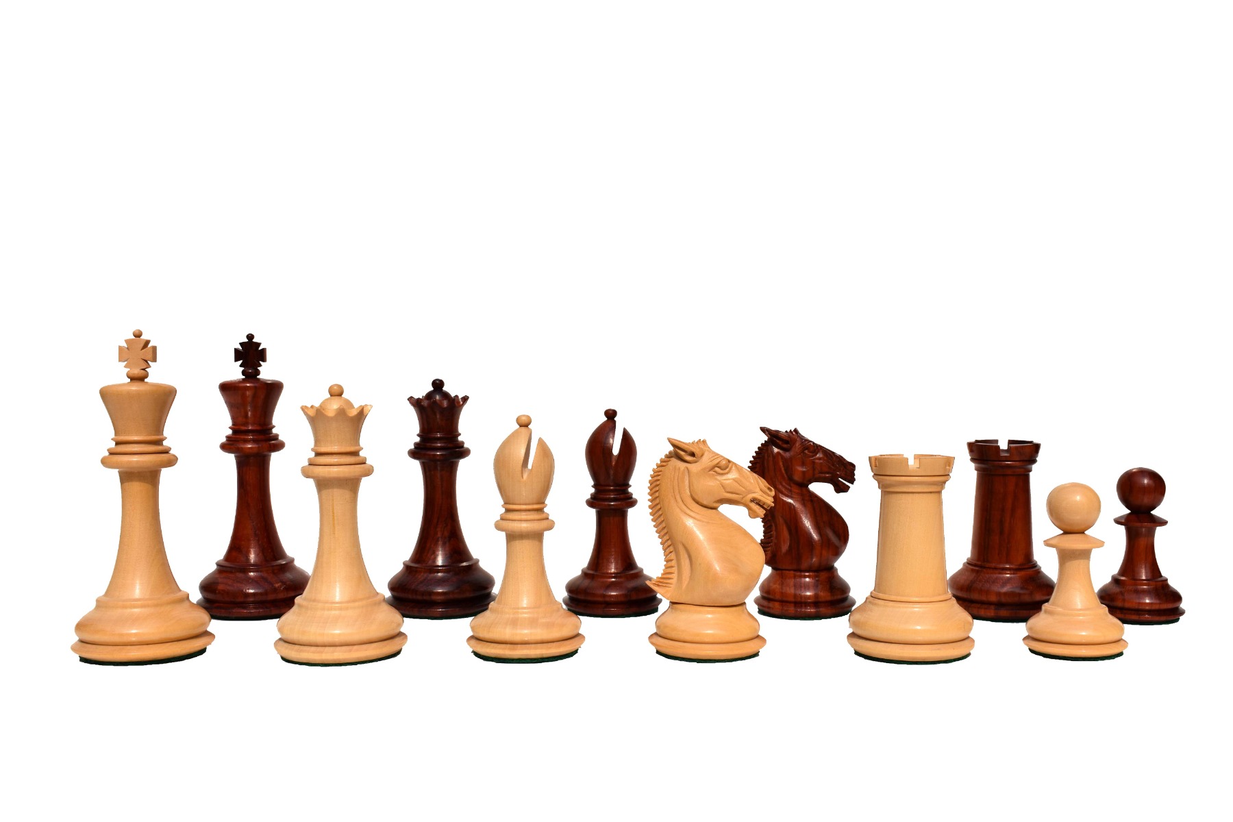 New Hasting Series chess set Boxwood & Padauk 4.25" King with 2.25" Square chess board-7980