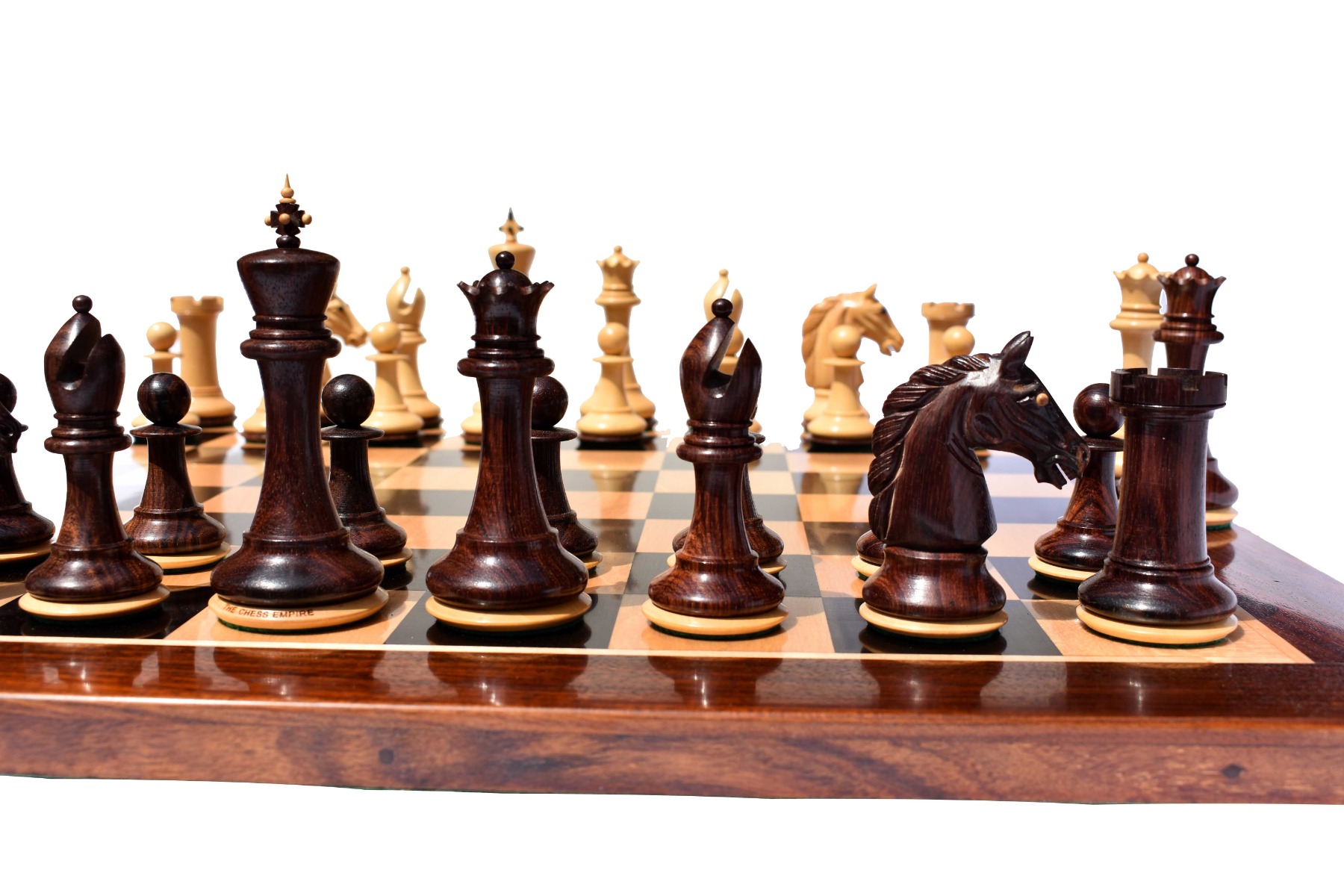 The Barbarian Knight Chess pieces <br> Boxwood & Rosewood <br> 4.4" King -8202 The Barbarian Knight Chess pieces Boxwood & Rosewood 4.4" King -8202
