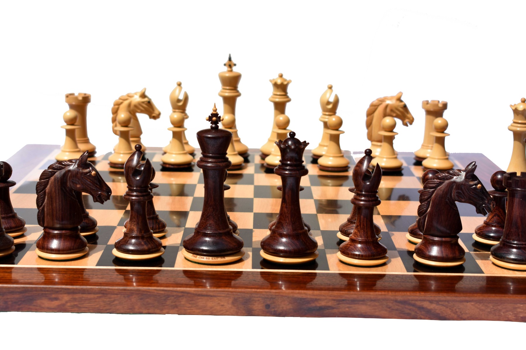 The Barbarian Knight Chess pieces <br> Boxwood & Rosewood <br> 4.4" King -8204 The Barbarian Knight Chess pieces Boxwood & Rosewood 4.4" King -8204