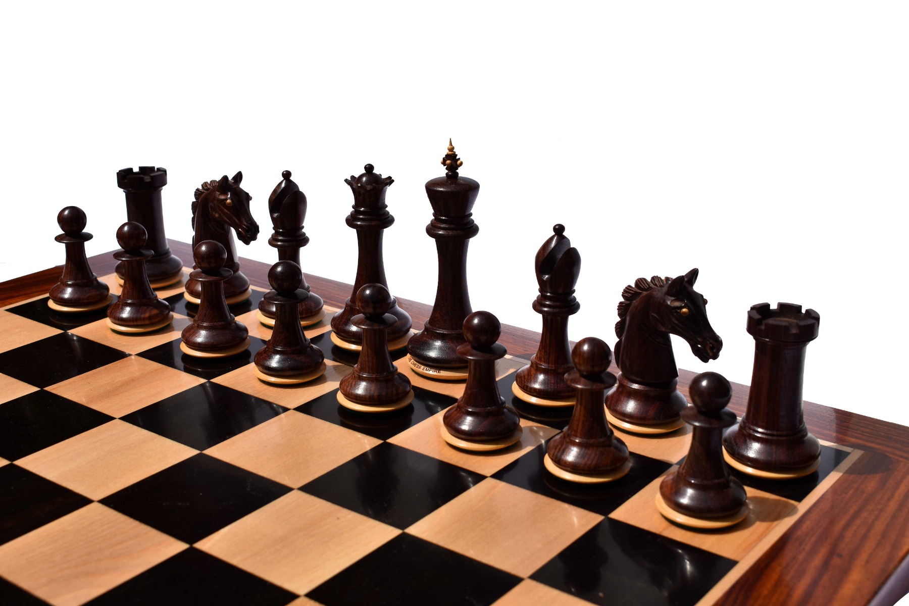 The Barbarian Knight Chess pieces <br> Boxwood & Rosewood <br> 4.4" King -8199 The Barbarian Knight Chess pieces Boxwood & Rosewood 4.4" King -8199