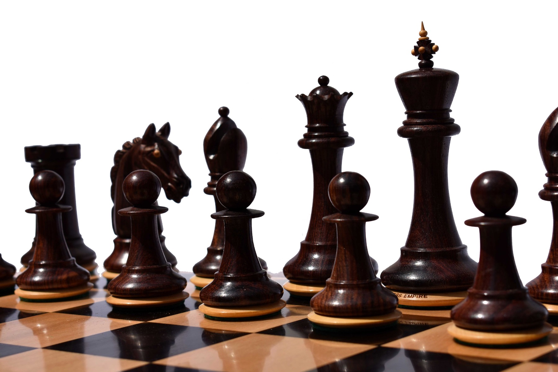 The Barbarian Knight Chess pieces <br> Boxwood & Rosewood <br> 4.4" King -8200 The Barbarian Knight Chess pieces Boxwood & Rosewood 4.4" King -8200