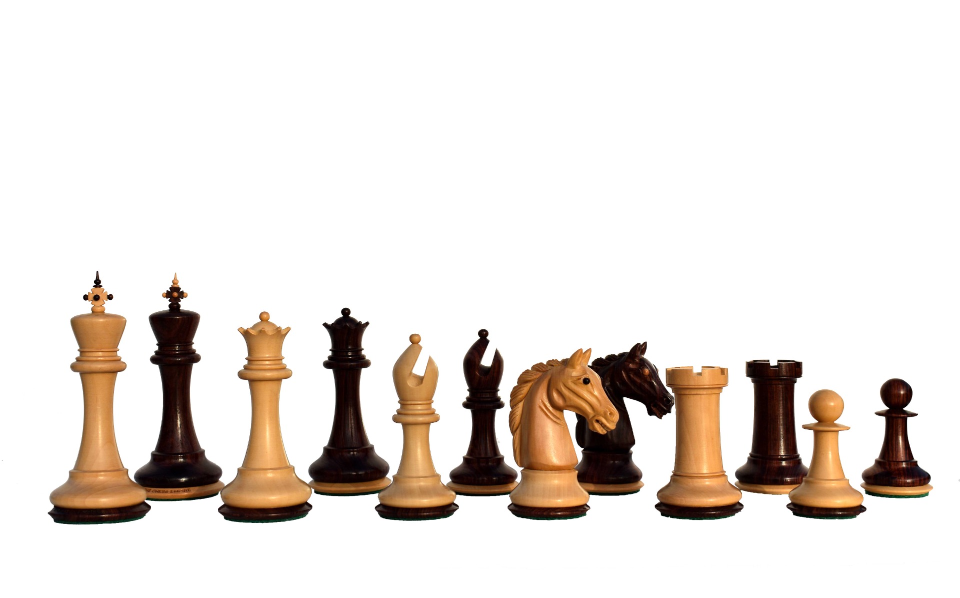 The Barbarian Knight Chess pieces <br> Boxwood & Rosewood <br> 4.4" King -0 The Barbarian Knight Chess pieces Boxwood & Rosewood 4.4" King -0