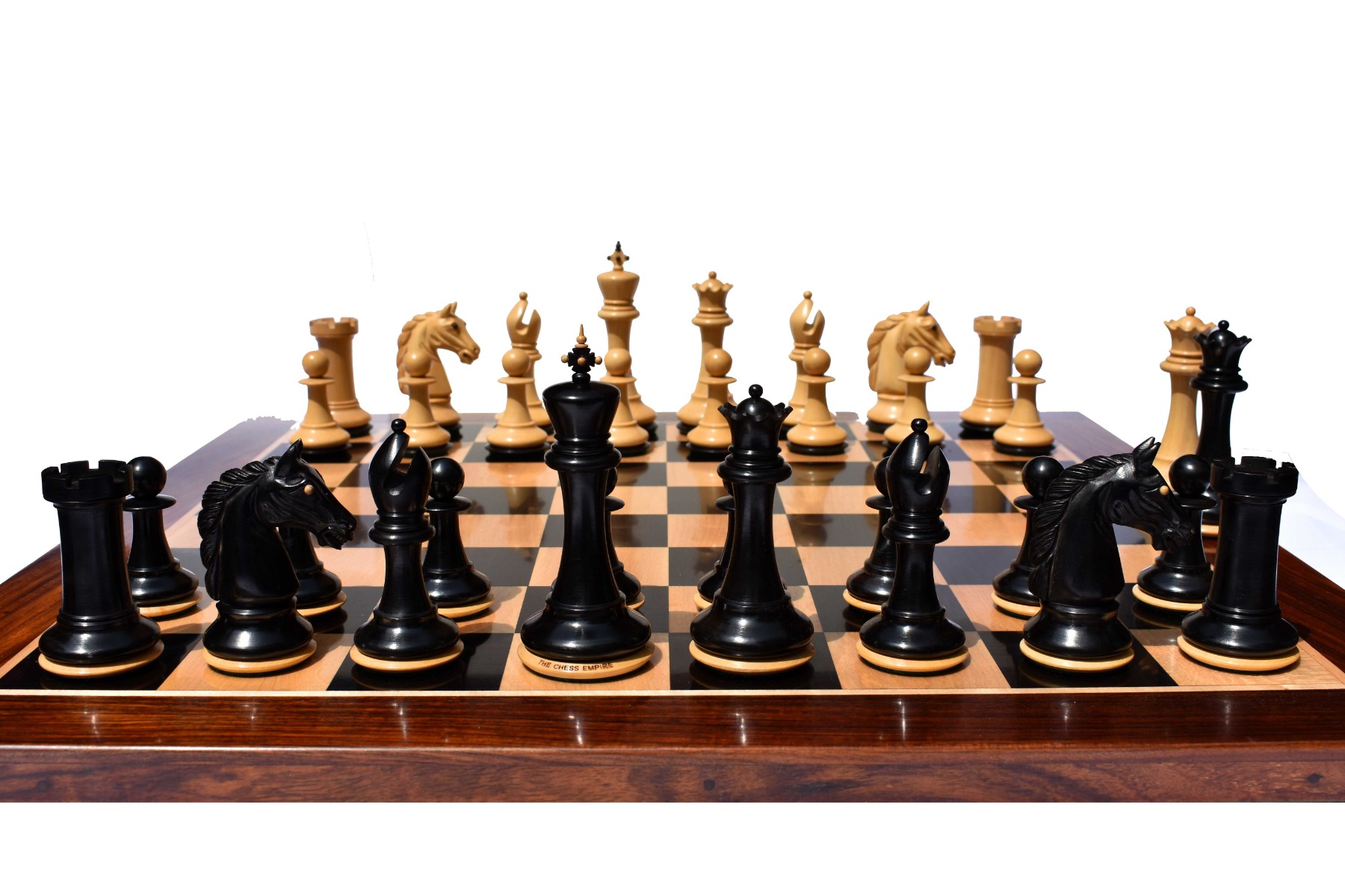 The Barbarian Knight Chess pieces Boxwood & Ebony 4.4" King -8216