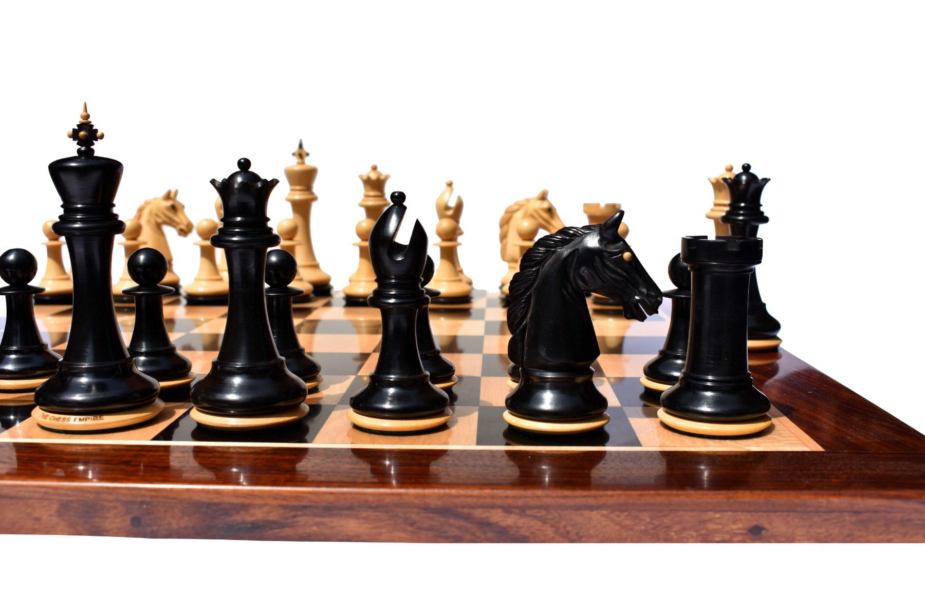 The Barbarian Knight Chess pieces Boxwood & Ebony 4.4" King -8217