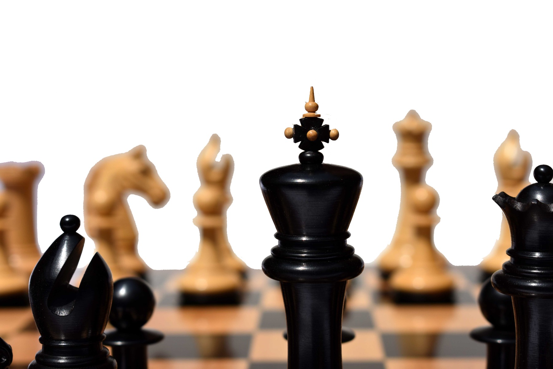 The Barbarian Knight Chess pieces Boxwood & Ebony 4.4" King -8218